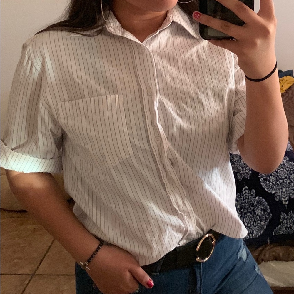 Striped button up